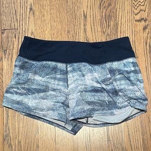 Lululemon Speed Up Shorts Womens Size 6 Blue Print Running Athletic Fitness